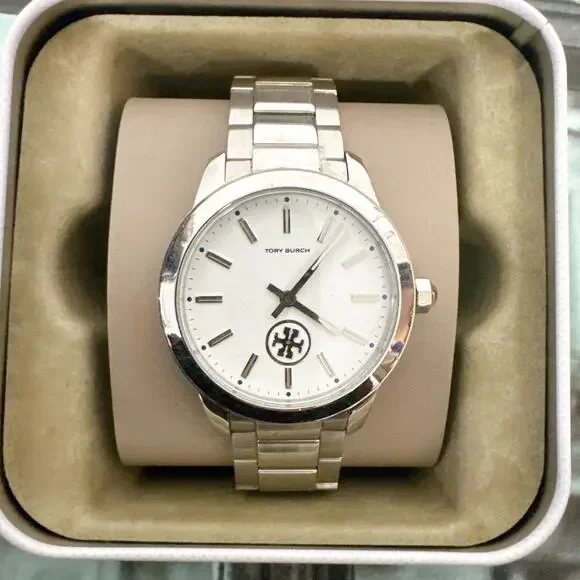 Tory Burch TBW1201 Collins White Dial Stainless Steel Ladies Watch - Picture 2 of 6